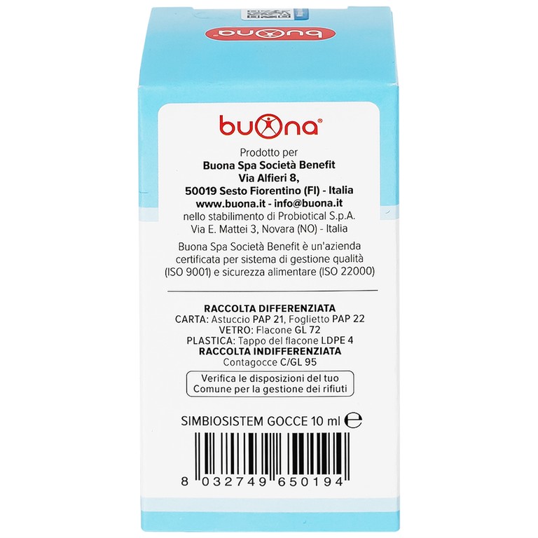 Dung dịch Simbiosistem Gocce 10ml Buona bổ sung lợi khuẩn đường ruột