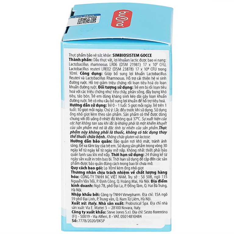 Dung dịch Simbiosistem Gocce 10ml Buona bổ sung lợi khuẩn đường ruột