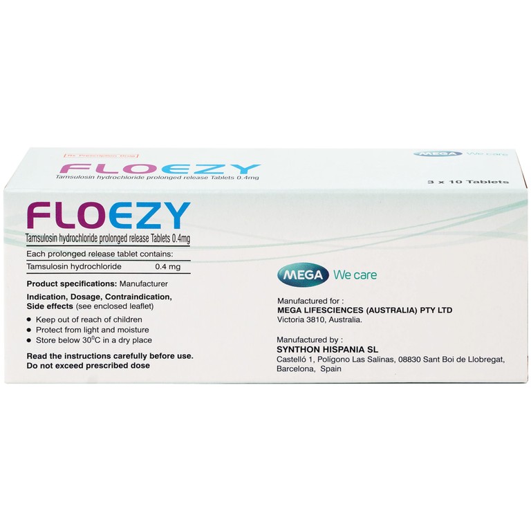 Thuốc Floezy 0.4mg MEGA We care điều trị triệu chứng của đường tiểu dưới (3 vỉ x 10 viên)