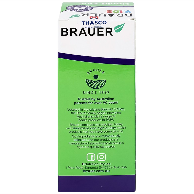 Siro Brauer Baby & Kids Liquid Zinc bổ sung kẽm, tăng sức đề kháng cho trẻ (200ml)