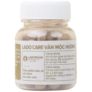 Viên uống Lado Care Vân Mộc Hương giảm các triệu chứng đau bụng, đầy bụng, khó tiêu (80 viên)