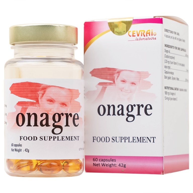 Viên uống Onagre Cevrai hỗ trợ giảm quá trình oxy hóa, giúp cải thiện độ ẩm cho da, giúp da sáng đẹp (60 viên)
