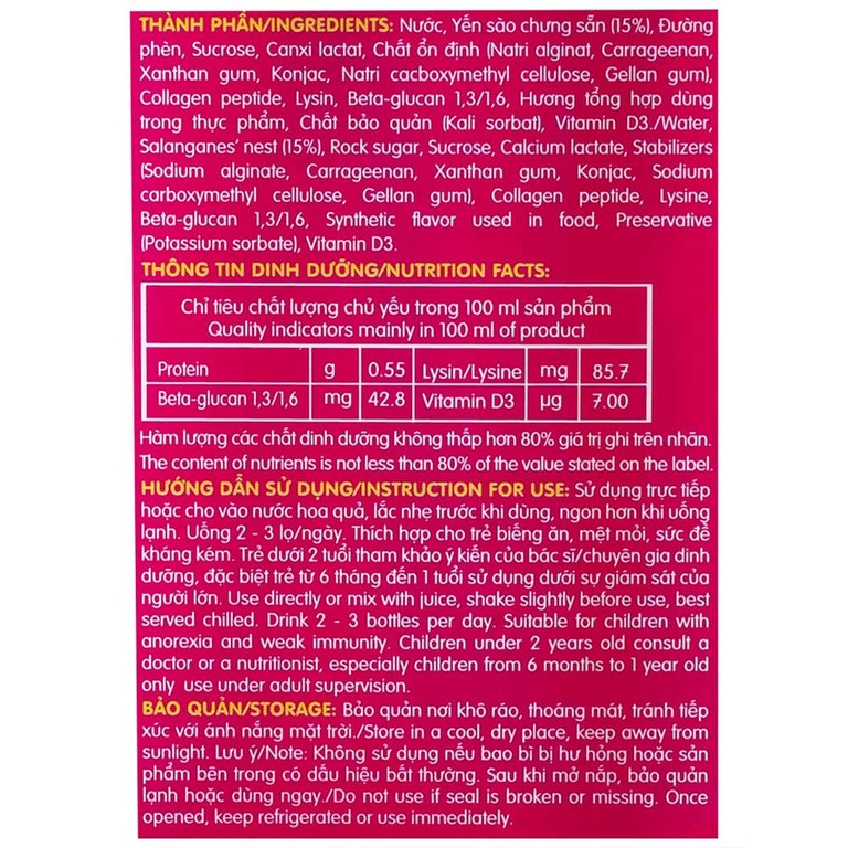 Nước Yến Sào Cao Cấp Cho Trẻ Em Nunest Kid Lốc 3+1 (70ml)