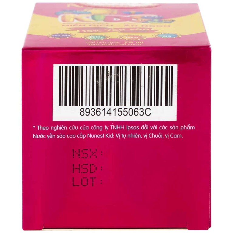 Nước Yến Sào Cao Cấp Cho Trẻ Em Nunest Kid Lốc 3+1 (70ml)