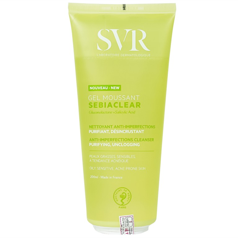 Gel rửa mặt SVR Sebiaclear Moussant làm sạch và giảm dầu cho da dầu (200ml)