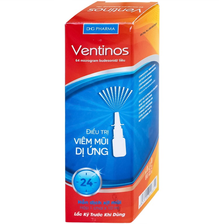 Thuốc Ventinos 64mcg DHG điều trị và phòng ngừa các dấu hiệu và triệu chứng của viêm mũi dị ứng (10ml)