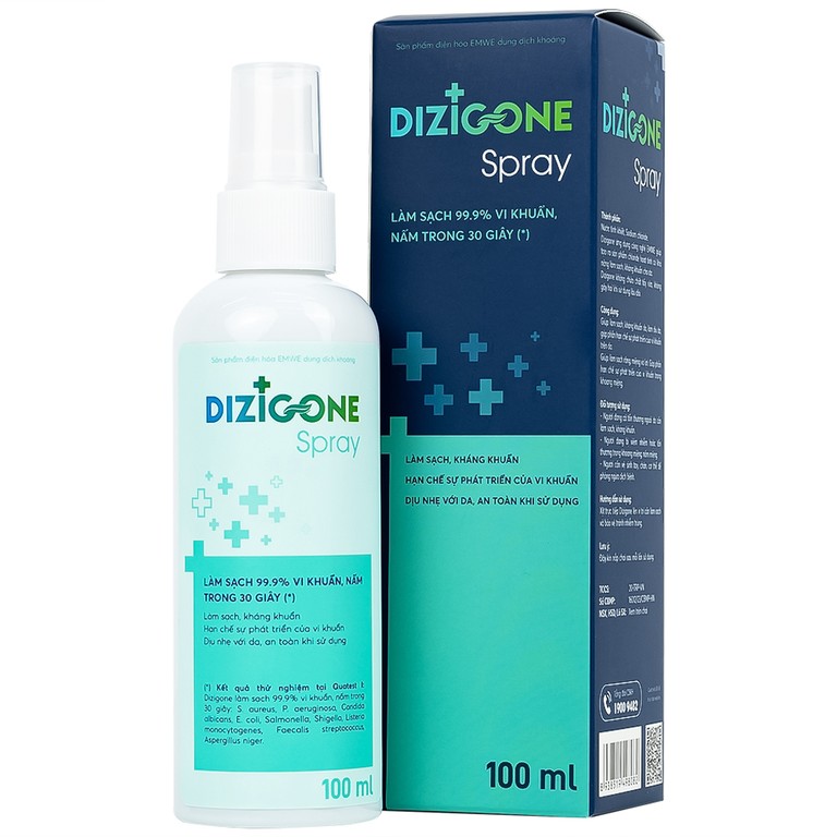 Xịt kháng khuẩn Dizigone Spray Terrapharm giúp kháng khuẩn, phục hồi tổn thương da (100ml)