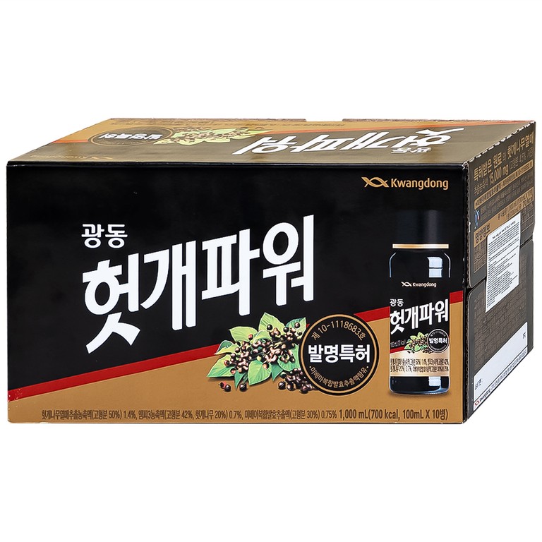 Nước Uống Giải Rượu Hutkae Powder Kwangdong (10 chai x 100ml)