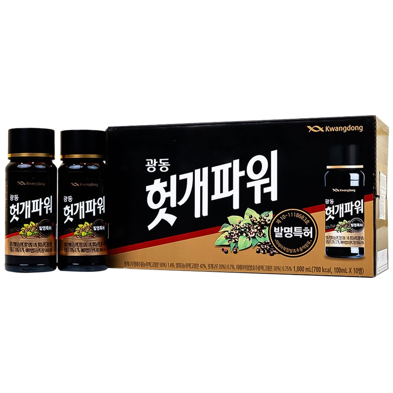Nước Uống Giải Rượu Hutkae Powder Kwangdong (10 chai x 100ml)