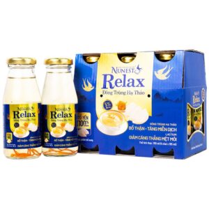 Nước Yến Sào Cao Cấp Nunest Relax Đông Trùng Hạ Thảo 5% Yến (6 chai x 185ml)