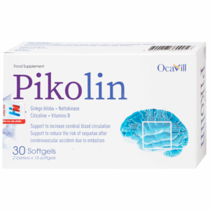 Viên uống Pikolin Ocavill hỗ trợ tăng tuần hoàn máu não, giảm hình thành cục máu đông (2 vỉ x 15 viên)