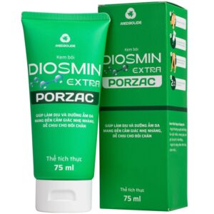 Kem bôi Diosmin Extra Porzas phòng ngừa suy giãn tĩnh mạch, phù chân, nặng chân (75ml)
