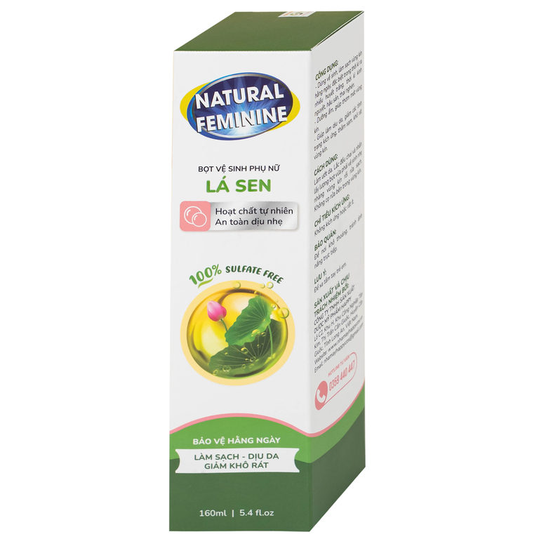 Dung dịch vệ sinh phụ nữ dạng bọt Natural Feminine làm sạch, không gây khô rát kích ứng (160ml)