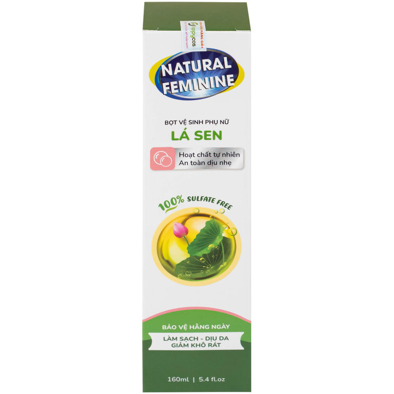Dung dịch vệ sinh phụ nữ dạng bọt Natural Feminine làm sạch, không gây khô rát kích ứng (160ml)