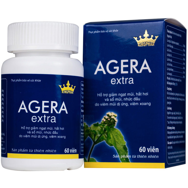 Viên uống Agera Extra Kingphar hỗ trợ giảm ngạt mũi, hắt hơi (60 viên)