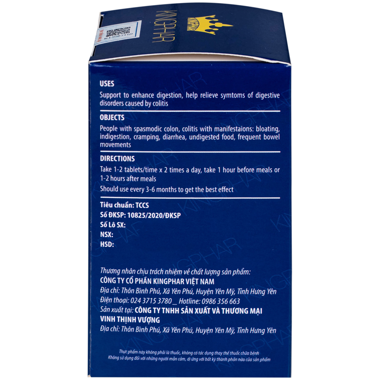 Viên uống Tràng Bát Vị-Codanbe Kingphar hỗ trợ tăng cường tiêu hóa, giảm rối loạn tiêu hoá do viêm đại tràng (60 viên)