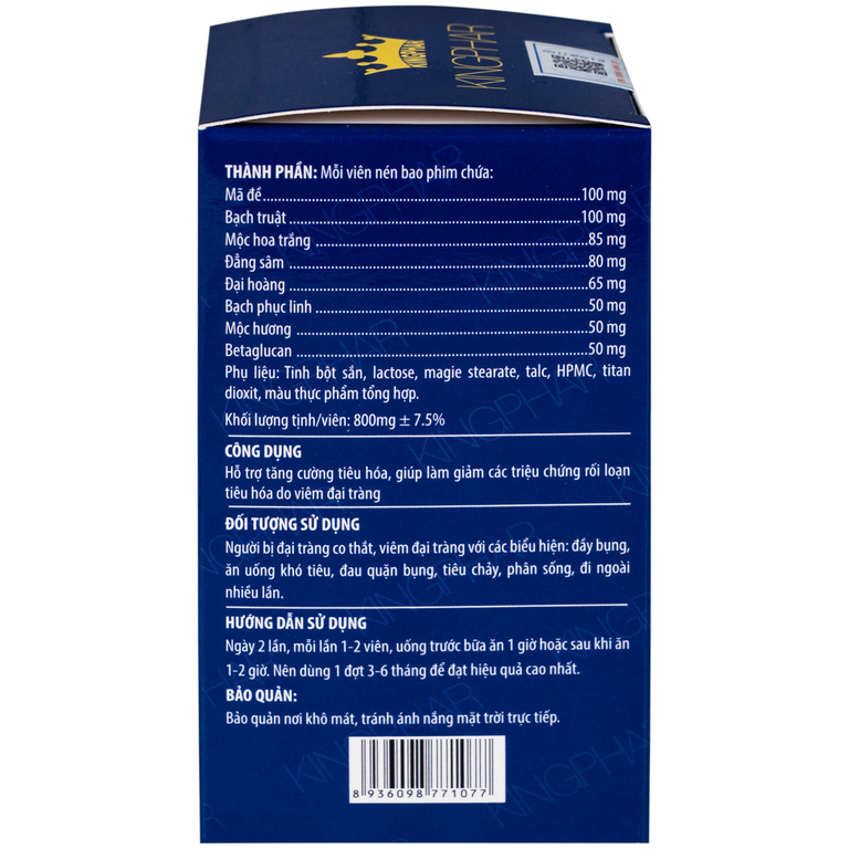 Viên uống Tràng Bát Vị-Codanbe Kingphar hỗ trợ tăng cường tiêu hóa, giảm rối loạn tiêu hoá do viêm đại tràng (60 viên)