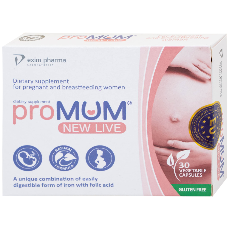 Viên uống proMUM New Live bổ sung các chất dinh dưỡng cho phụ nữ mang thai và cho con bú (2 vỉ x 15 viên)
