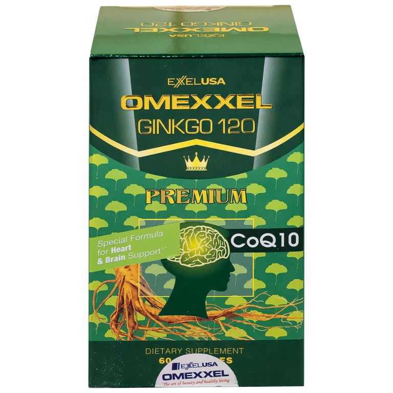 Viên uống Omexxel Ginkgo 120 Premium hỗ trợ tốt cho não và tim mạch (60 viên)