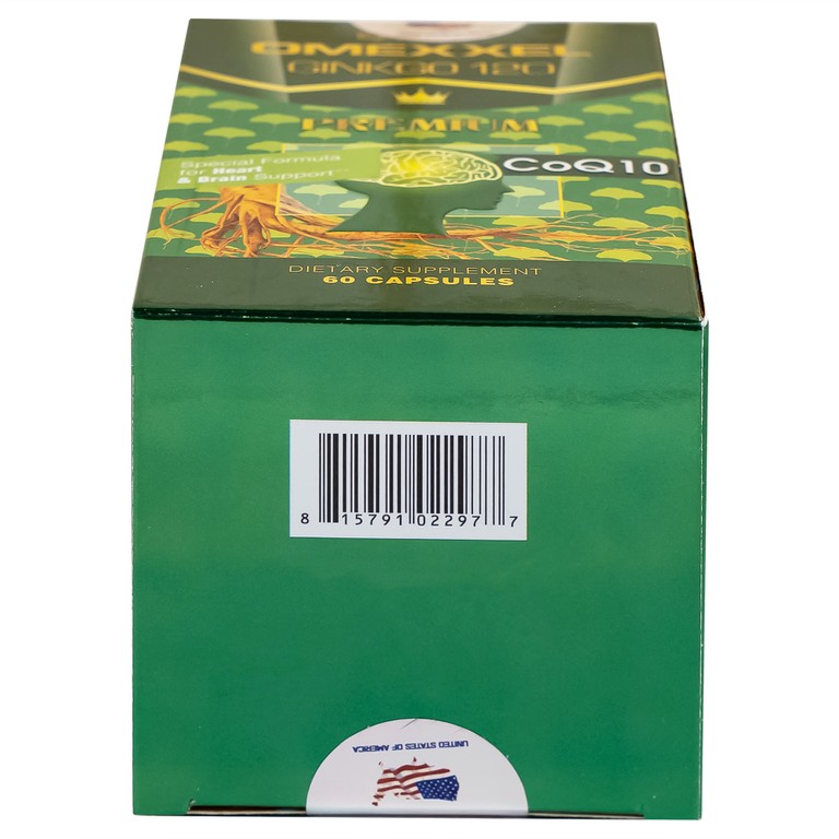 Viên uống Omexxel Ginkgo 120 Premium hỗ trợ tốt cho não và tim mạch (60 viên)