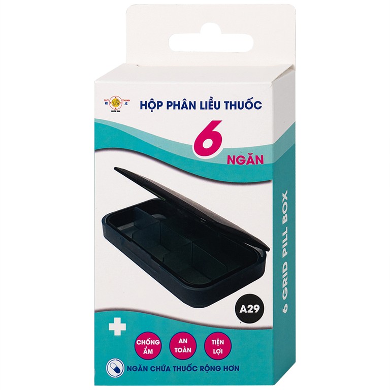 Hộp phân liều thuốc 6 ngăn A29 Duy Thành màu trà