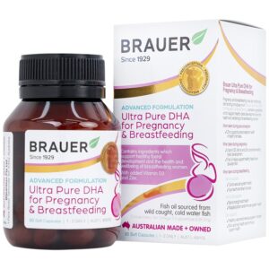 Viên uống Brauer Ultra Pure DHA For Pregnancy & Breastfeeding hỗ trợ tăng cường sức khoẻ phụ nữ mang thai và cho con bú (60 viên)
