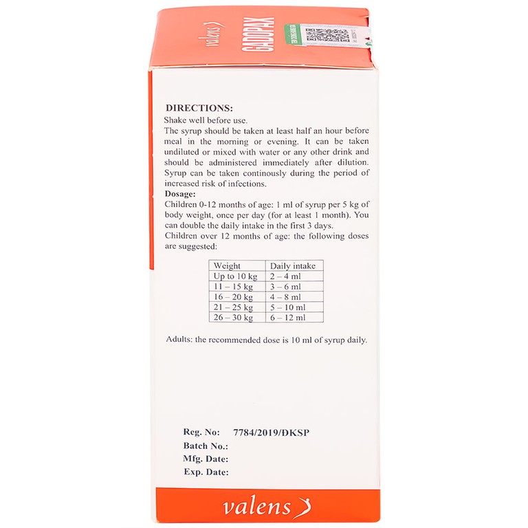 Siro Gadopax Forte hỗ trợ tăng sức đề kháng của cơ thể (100ml)