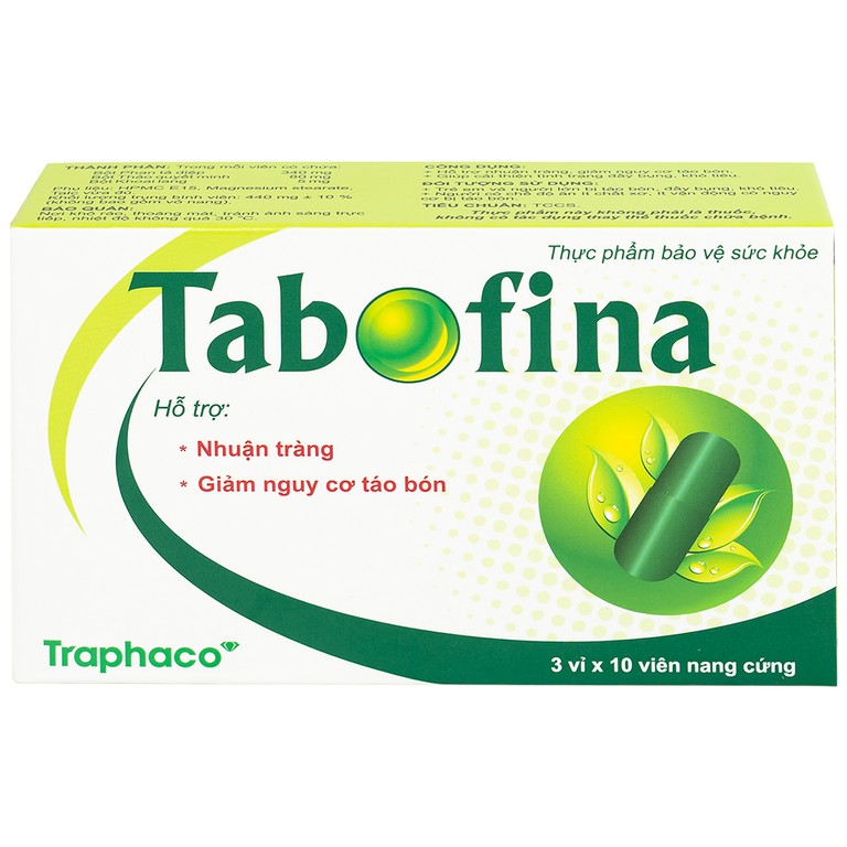 Viên uống Tabofina Traphaco hỗ trợ nhuận tràng, giảm nguy cơ táo bón (3 vỉ x 10 viên)