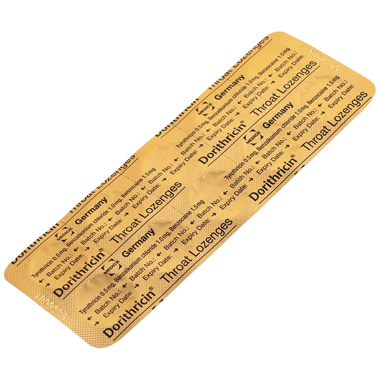 Viên ngậm Dorithricin Hyphens điều trị các triệu chứng nhiễm khuẩn miệng, họng (20 viên)