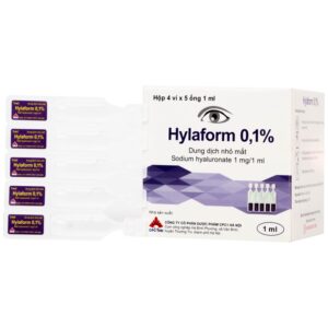 Thuốc nhỏ mắt Hylaform 0,1% CPC1HN điều trị triệu chứng khô mắt, rối loạn biểu mô giác mạc (4 vỉ x 5 ống)