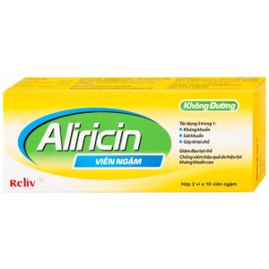 Thuốc Aricicin Reliv điều trị viêm họng, viêm amidan, viêm miệng, viêm hầu (2 vỉ x 10 viên)