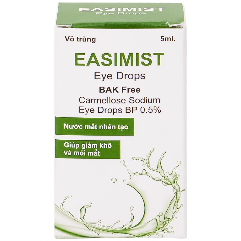 Nước mắt nhân tạo Easimist Eye Drops Indiana Ophthalmics giúp giảm khô và mỏi mắt (5ml)