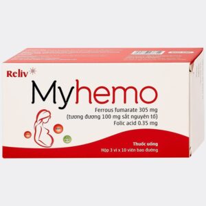 Thuốc Myhemo 305mg Reliv dự phòng thiếu sắt và folic acid (3 vỉ x 10 viên)