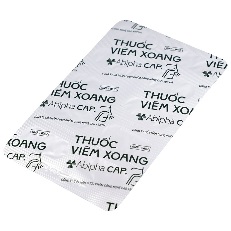 Thuốc viêm xoang Abipha Cap điều trị viêm xoang, nghẹt mũi, sổ mũi, viêm mũi dị ứng (3 vỉ x 10 viên)