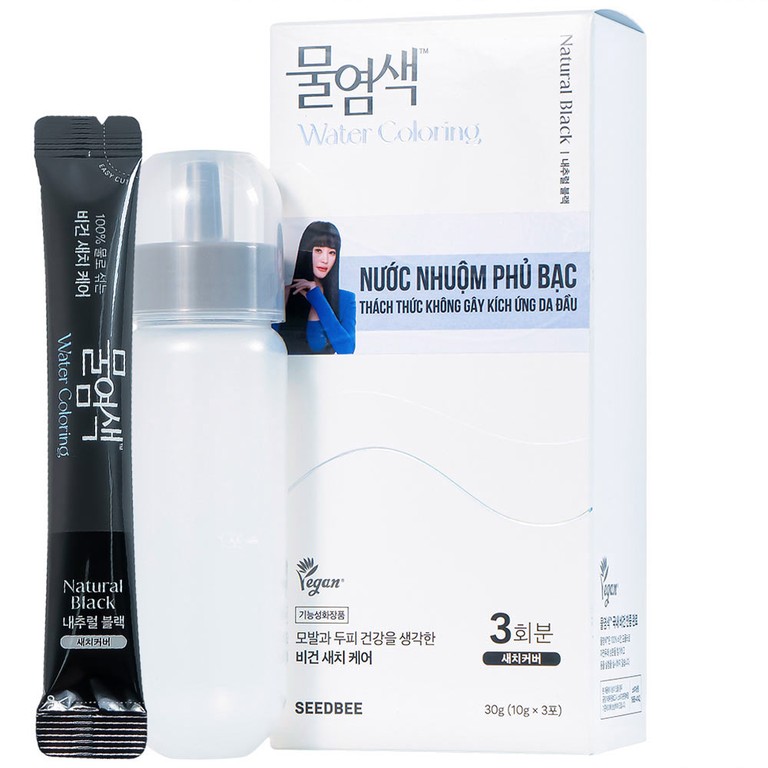 Nước nhuộm phủ bạc đen tự nhiên Seedbee Water Coloring Natural Black NBIYAN (30g)