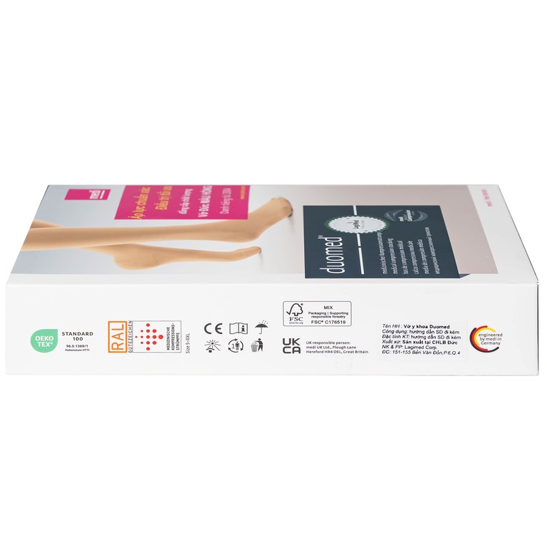 Vớ đùi y khoa Medi Duomed size S hỗ trợ điều trị giãn tĩnh mạch, phù chân, đau nhức chân (1 đôi)