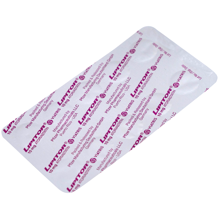 Thuốc Lipitor 10mg Viatris điều trị tăng cholesterol toàn phần (3 vỉ x 10 viên)