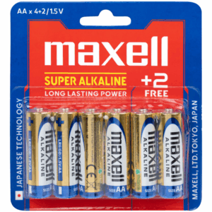Pin kiềm Maxell Super Alkaline AA LR6(GD) dùng cho các thiết bị điện tử thông dụng (4+2 viên)