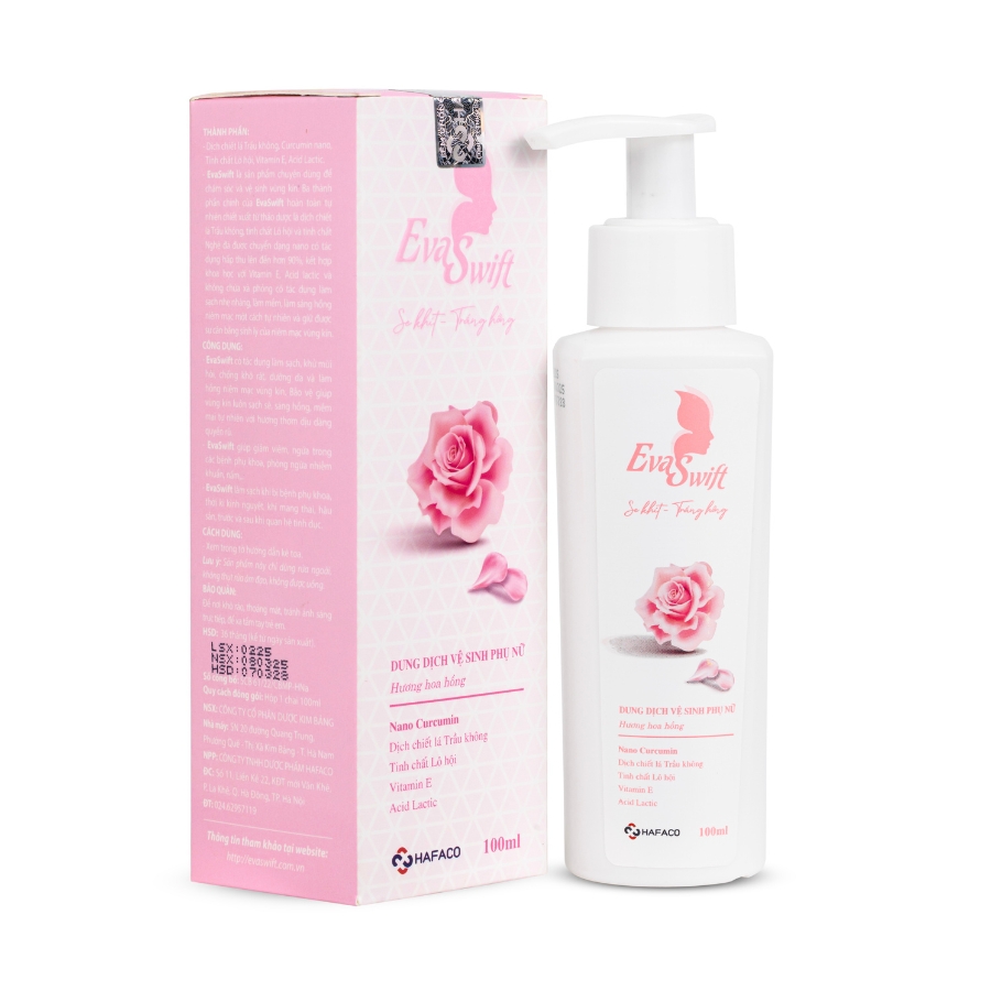 Dung dịch vệ sinh phụ nữ Evaswift 100ml - Hương Hoa Hồng (Chai 100ml)