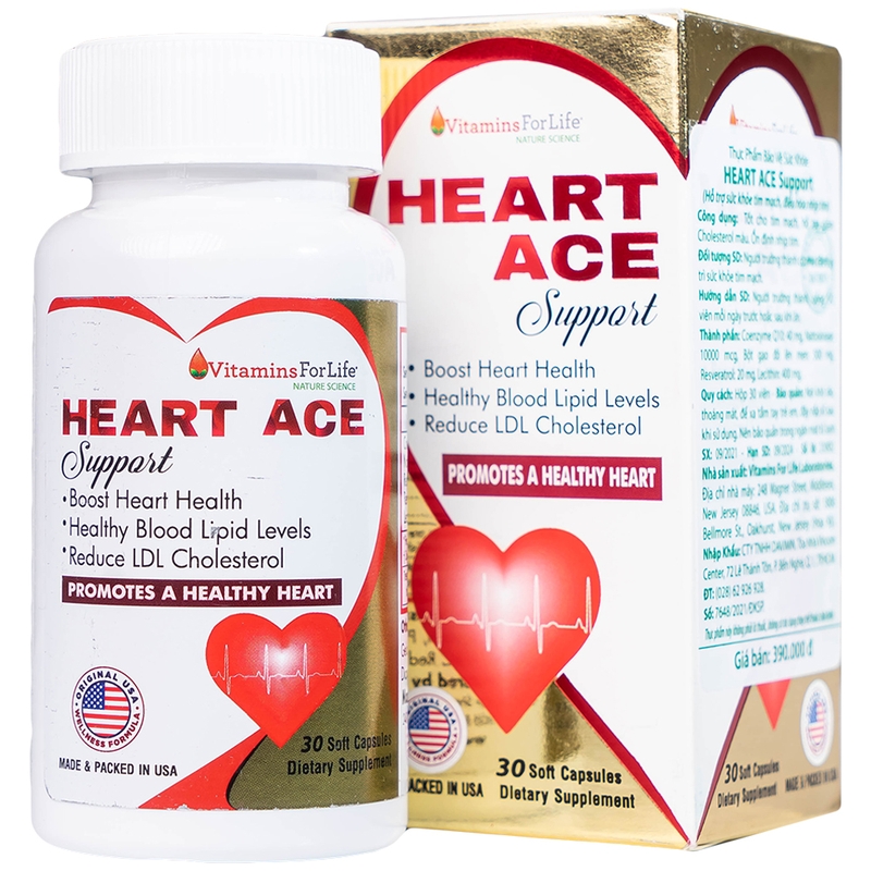 Viên Uống Heart Ace Support Vitamins For Life Hỗ Trợ Sức Khỏe Tim Mạch 30 Viên 1