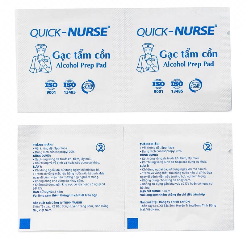 Gạc tẩm cồn Quick - Nurse (6x3cm - 100 miếng)