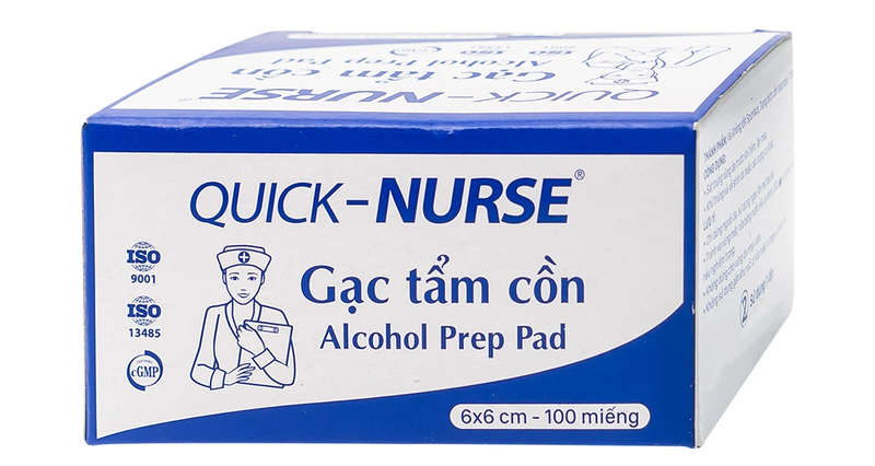 Gạc tẩm cồn Quick - Nurse (6x6cm - 100 miếng)