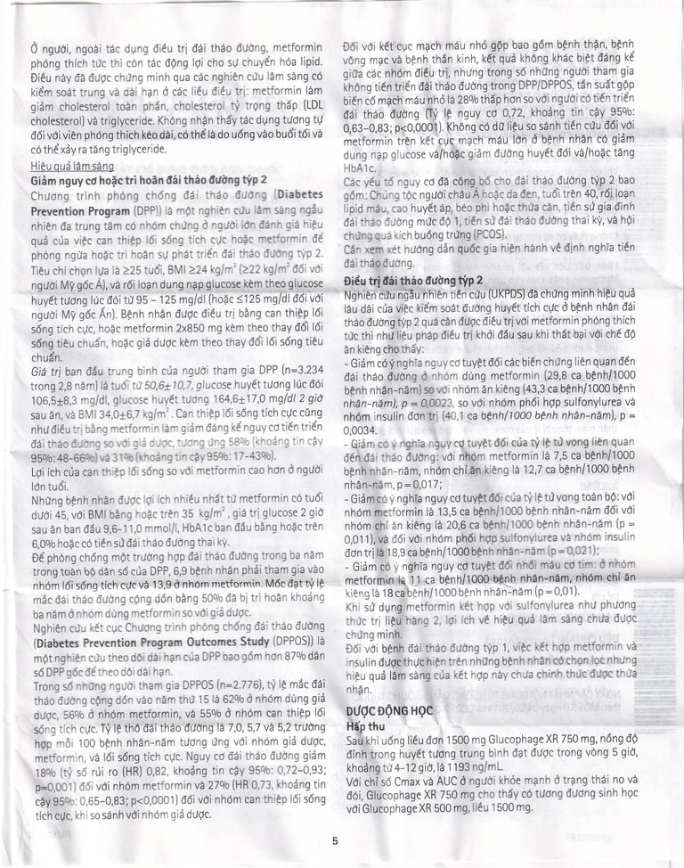 Thuốc Glucophage XR 750mg Merck điều trị tiểu đường típ 2 (2 vỉ x 15 viên)