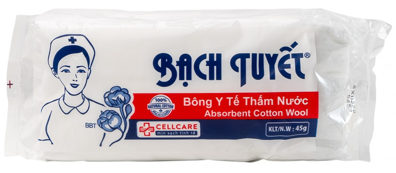 gon_bach_tuyet_45gr_3cf8209757 Bông y tế thấm nước Bạch Tuyết lau vết thương (45g)
