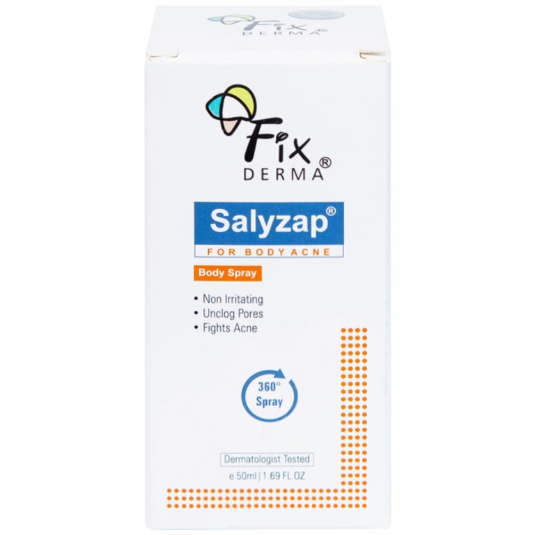 Xịt mụn Fixderma Salyzap giảm mụn trên lưng và toàn thân, kiểm soát dầu (50ml)