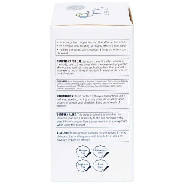 Xịt mụn Fixderma Salyzap giảm mụn trên lưng và toàn thân, kiểm soát dầu (50ml)