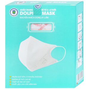 Khẩu trang 3D trẻ em Dolphin Mask 4 lớp ngăn giọt bắn, vi khuẩn, khói bụi (10 cái)