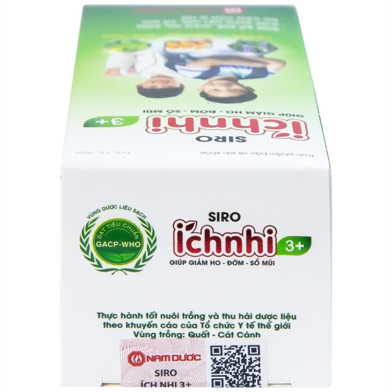 Siro Ích nhi 3+ Nam Dược giúp giảm ho, đờm, sổ mũi (90ml)