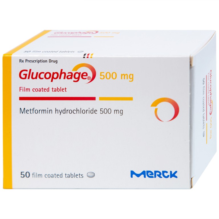 Thuốc Glucophage 500mg Merck điều trị đái tháo đường típ 2 (5 vỉ x 10 viên)