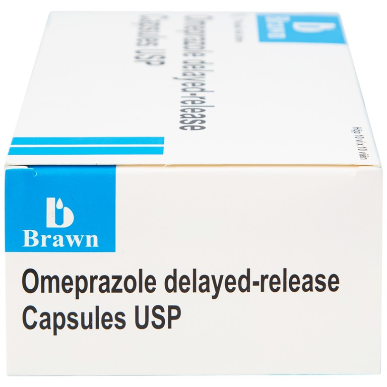 Thuốc Omeprazole 20mg Delayed Release Brawn điều trị loét dạ dày tá tràng (10 vỉ x 10 viên)